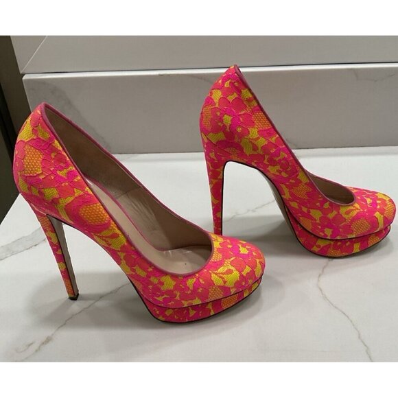 Nicholas Kirkwood Pink Lace Pumps Size EU 37/US 6.5 - Picture 3 of 7
